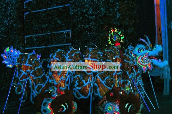 Supreme Luminous Large Wool Lion Dance Kostüme Komplett-Set