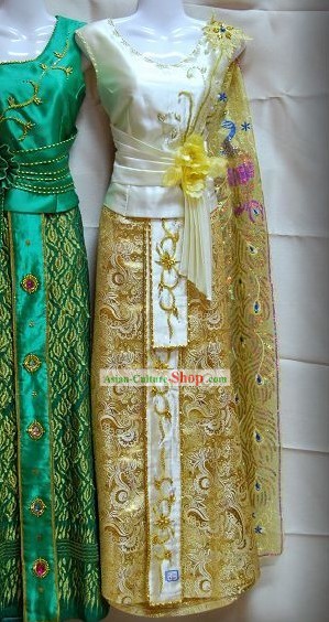 Traditionelle Thai Asia Gericht Kleid Komplett-Set