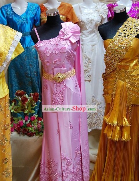 Definir traje tradicional tailandesa Dança completa para Mulheres