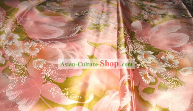 Tecido de seda romântico Pink Flower