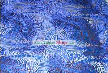 Blaue Phoenix Tail Silk Fabric