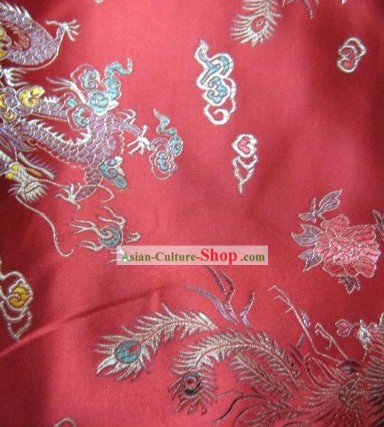 Dragón chino tradicional Brocade Fabric