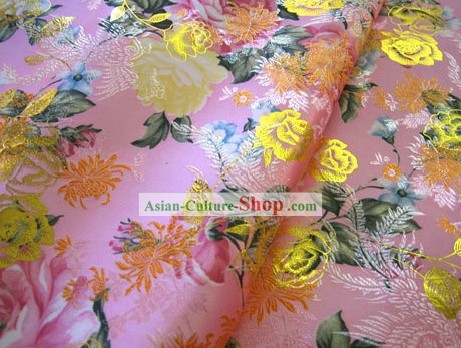 Розовый цветок Brocade Fabric