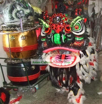 Gwan Gong rosso e nero Costumi leone set completo