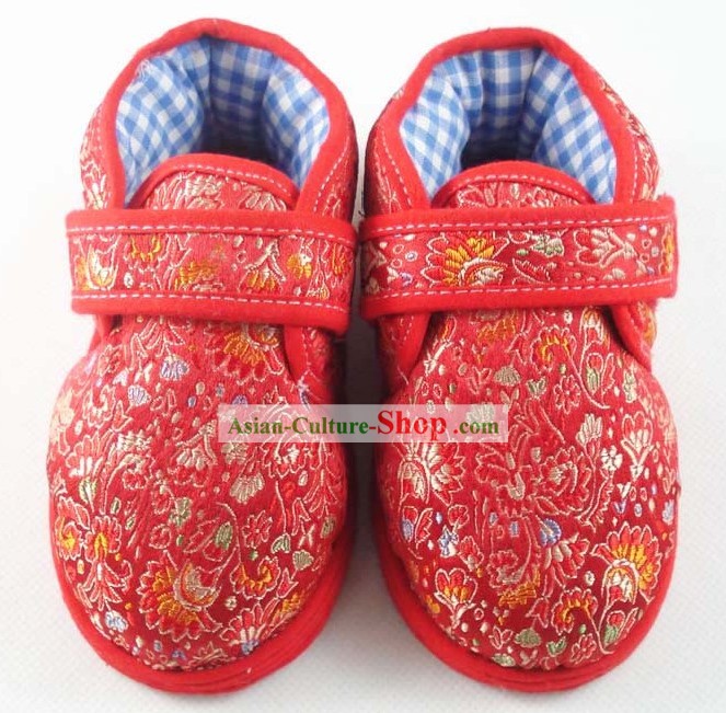 中国のハンドメイド子供の綿とシルクの靴