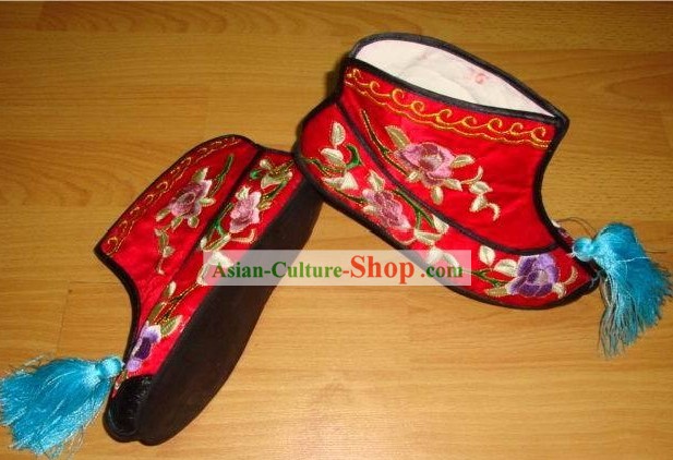 Китайская обувь Вышивка/Ручная Red Shoes