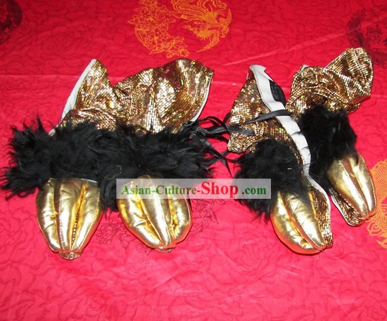 Chaussures Lion/chaussures de danse du Lion Couverture/Danse du Lion Chaussures Sequin/chaussures de danse du Lion fourrure