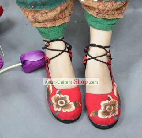 Traditionnelle Chinoise Chaussures de broderie fait main
