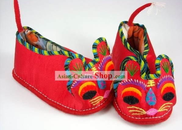 Handmade Tiger Shoes Cabeça para Crianças