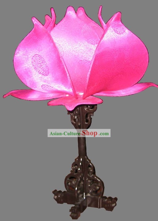 Lotus de Chinois lanternes anciennes/Lanternes bureau en bois et soie