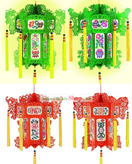 Buon Anno Nuovo carta cinese Lanterne 4 pezzi Set