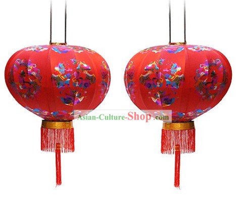 Style chinois antique palais lanterne de soie Paire