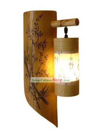 Chinois peints à la main Plum Blossom Bambou Lanterne murale
