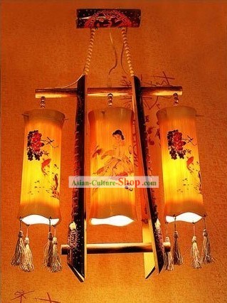Fabriqué à la main chinoise lanternes au plafond en bambou Set
