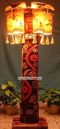 63 pouces à la main chinoise Fabriqué Lanterne plancher en bambou