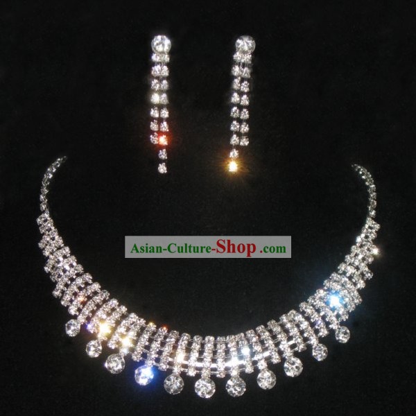 ネックレスとイヤリング中国式の花嫁の宝石類セット