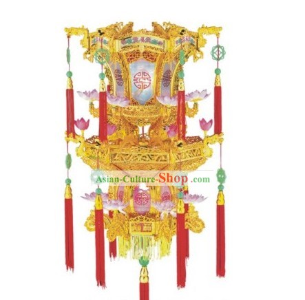 Trois couches d'or chinoise Electric Palace Lantern