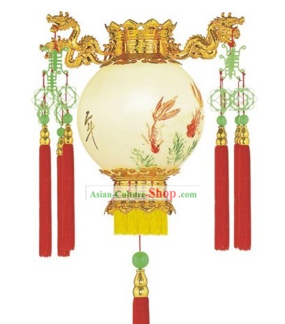 中国の伝統的スチールワイヤードラゴン宮殿ランタン