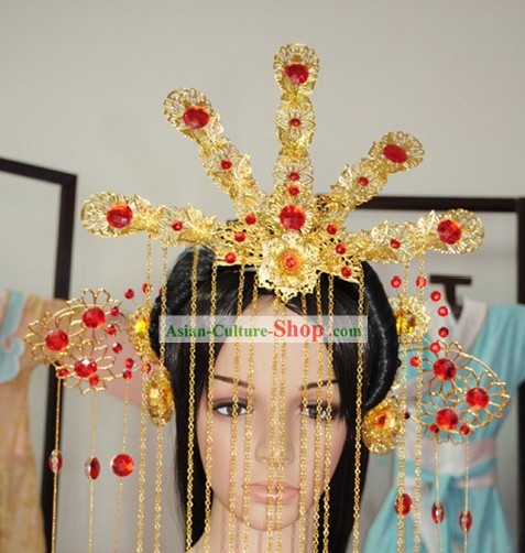 手は中国のフェニックスのウエディングヘア装飾コンプリートセットメイド