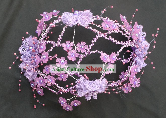 手は中国の結婚式の紫髪の装飾セットメイド