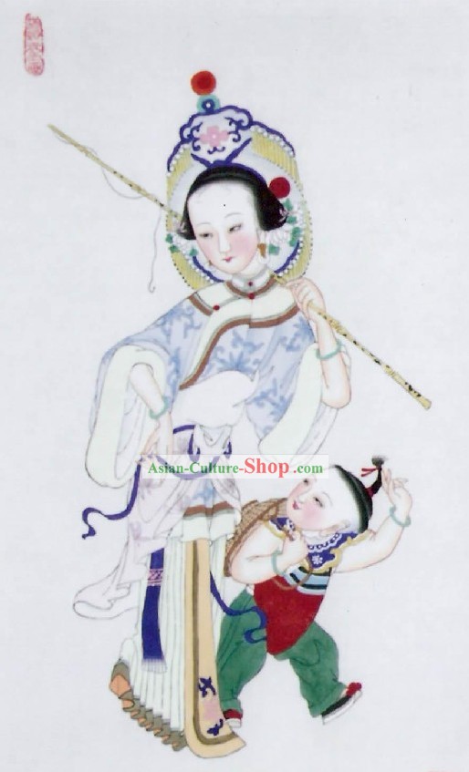 母と子天津市民俗絵画