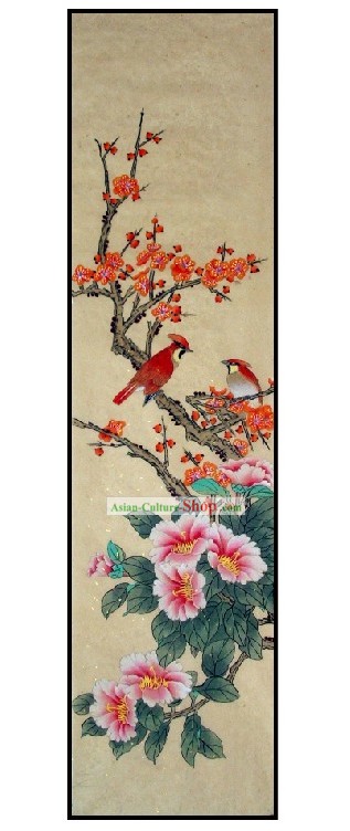 Aves tradicional y la pintura de flores por Liu Lanting