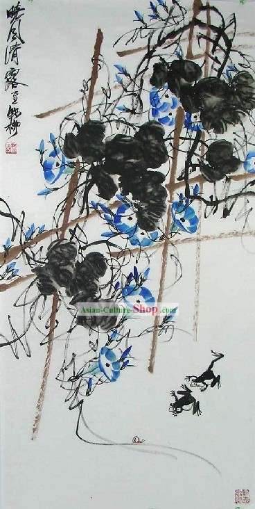 葉劉朝顔の中国絵画