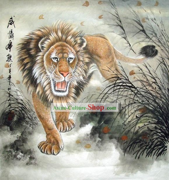 中国のライオンズの絵画