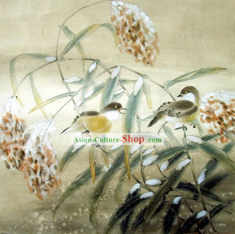 伝統的な中国絵画 - 秦紹平によって絵画ダブルバーズ