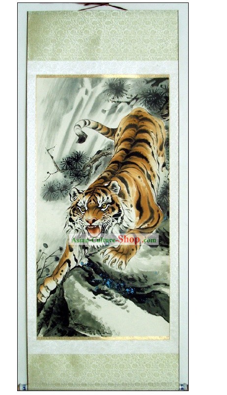 Tiger tradizionale pittura cinese di Lin Mingqing