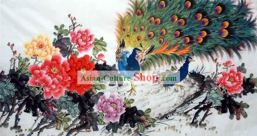 La peinture traditionnelle chinoise paon par Jiang Yanmei