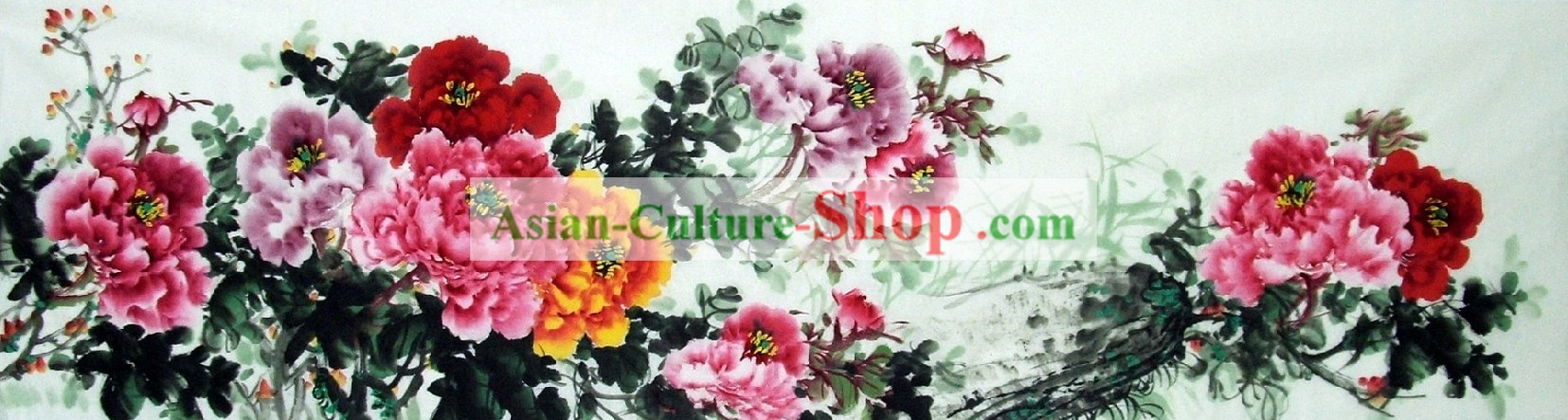 Pintura Tradicional Chinesa - National flor peônia por Yao Xi