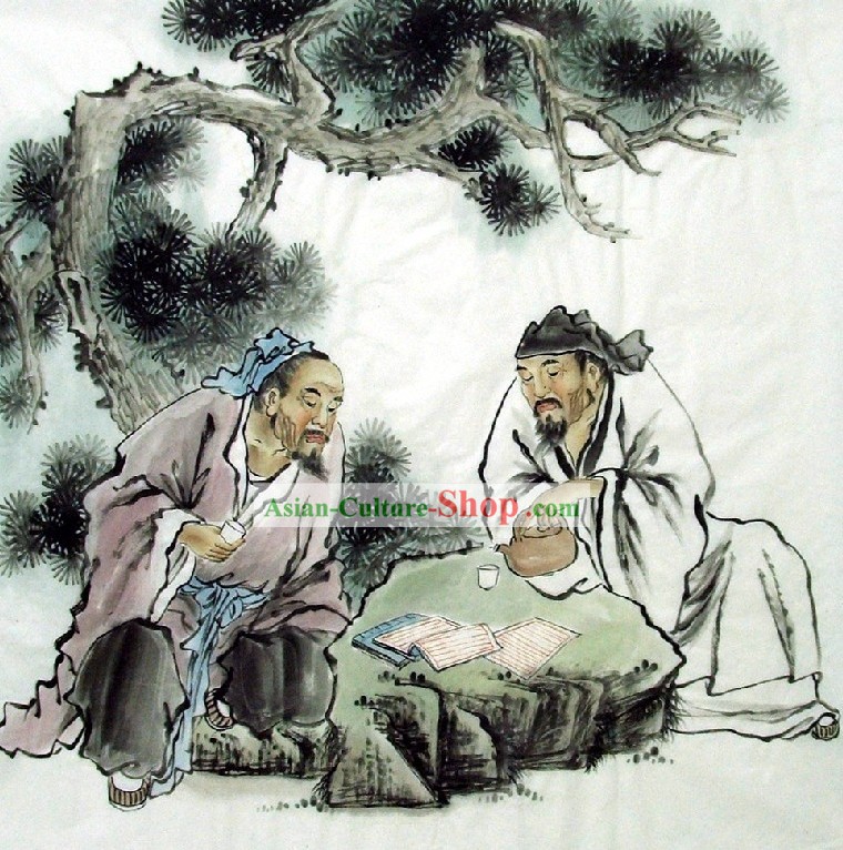 La peinture traditionnelle chinoise - Jouer aux échecs par Qing Shaoping