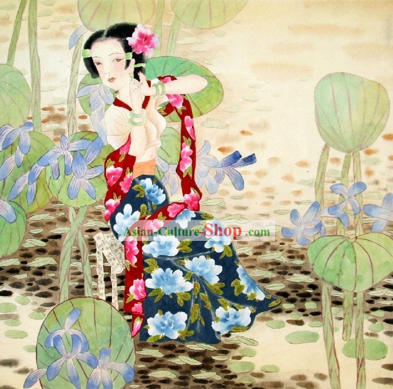 La peinture traditionnelle chinoise fille par Qin Shaoping