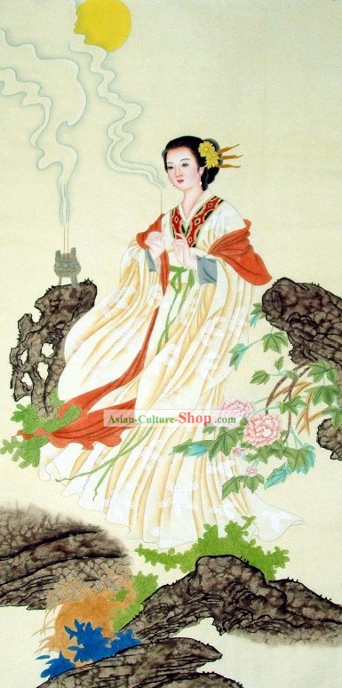 La peinture traditionnelle chinoise antique Dame par Liu Lanting