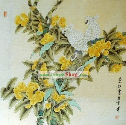 Traditionelle japanische Parrot Gemälde von Si Manru