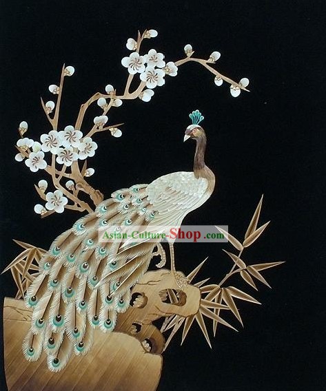 Chinesische Handmade Wheat Malerei - Peacock Königin