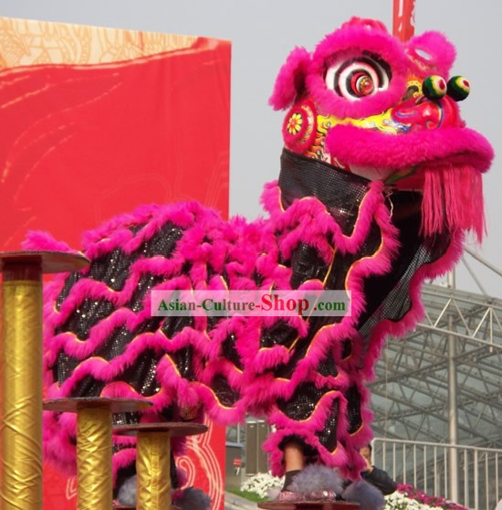 Celebración feliz Supremo chino FUT SAN Danza Disfraces juego completo (peachblow y negro)