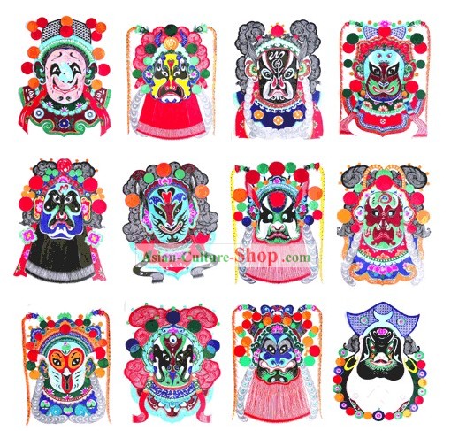 Grandi Cinese tradizionale maschera Papercut Opera (12 pezzi simbolico set Animali)