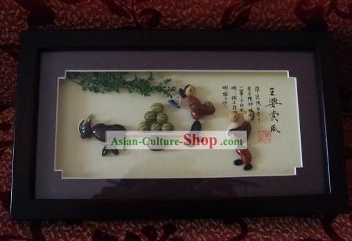 Chinese Arts feijão tradicional Pintura e Artesanato - Wang Po Melancia Selling