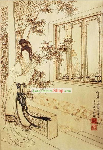Filme chinês e performance de palco e Photo Studio Prop Pintura Tradicional - Beleza Antiga
