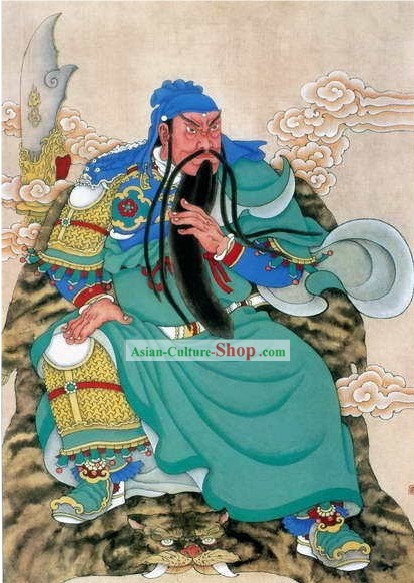 Filme chinês e performance de palco e Photo Studio Prop Pintura Tradicional - Guan Yu Retrato