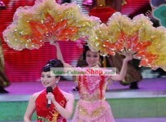 Китайский традиционный ручной Большой танец с веером Цветок