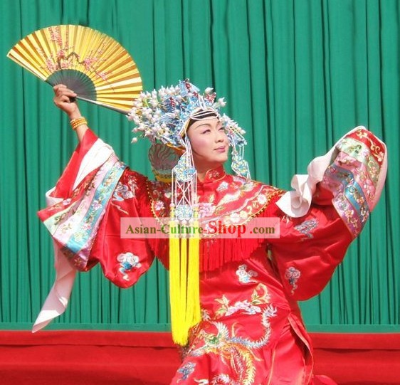 Clássica Chinesa de Ópera de Pequim e Costumes Phoenix Crown Conjunto Completo