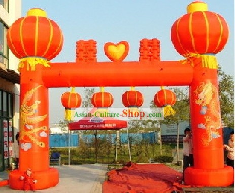 Feliz chino tradicional celebración de la boda Set inflables
