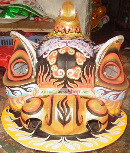 Chino tradicional hecha a mano HOK SAN cabeza de león de bambú Marco
