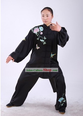 Arti Marziali Cinesi Tradizionali e farfalle ricamate Uniform Set Fiore