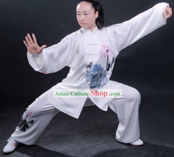 Profesional de las artes marciales Pintura Original Lotus seda conjunto uniforme completo
