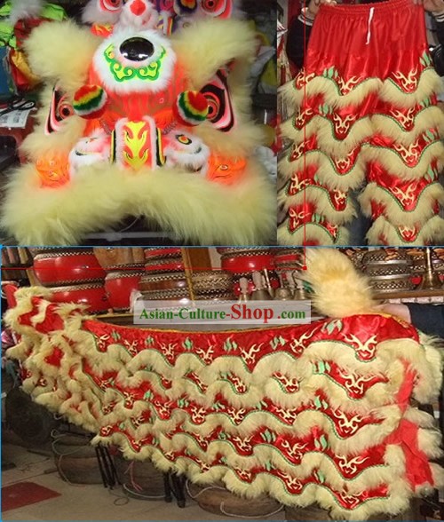 LUMINOSO chinês Festival Celebration Lion Set Costume Dança Completa
