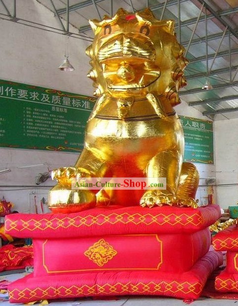 Счастливый китайский фестиваль празднования Золотого льва Надувные Установить